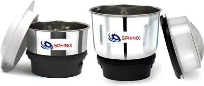 SPHINIX Combo Chutney Jar Mixer Jar (250ml 500ml) Fit on 2 Lock & 4 Teeth Coupler Mixer Juicer Jar