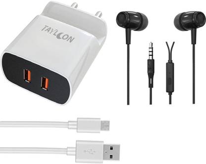 TAYLCON Wall Charger Accessory Combo for Honor 9 Lite, Redmi Y1, Oppo F7, Samsung Galaxy J7 Prime, Micro USB Charger