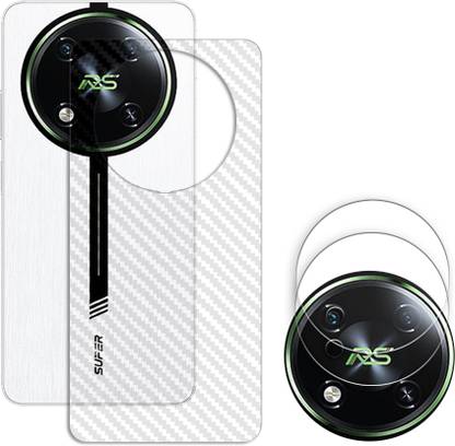 SOMTONE Screen Guard for itel RS4 4G Camera Lens Glass Protector | Anti-Scratch | Edge to Edge Full Coverage | 9H Hardness (BACK CARBON FIBER SKIN + CAMERA LENS PROTECTOR)