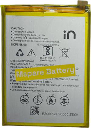 Mspare Mobile Battery For  Micromax Note 1 E7746 I Model ACBPN50M06 { 5000mAh }