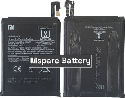Mspare Mobile Battery For  Xiaomi Redmi Note 5 Pro | Model BN45 {4000mAH}