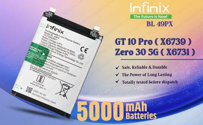 Infinix Mobile Battery For  BL 49PX Infinix GT 10 Pro( X6739 ) / Zero 30 5G( X6731 ) - 5000 Mah