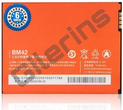 GILERINS Mobile Battery For  Redmi Original BM42 Battery for Redmi Note 3G/4G Note with 1 Year Warranty