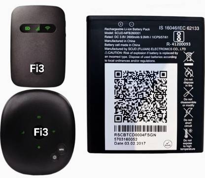 Wokia-Electronics Company Mobile Battery For  JIO FI 3 JMR 540, Fi 3, JMR 541 SCUD-MFB260001