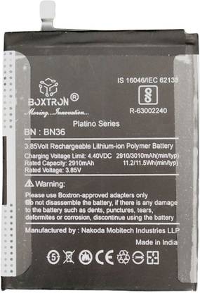 Boxtron Mobile Battery For  Original Xiaomi Mi 6X BN36 3010 mAh Capacity Battery, Battery Type: Lithium-Ion