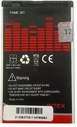 GIFFEN Mobile Battery For  Intex Aqua Fame 301 301+ Nano 206 106 Bloom 2 Gold 7 Platinum A9 Leo Turbo ego S90 Spice 5302 Zen M19 ( FAME 301 )
