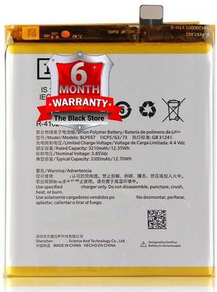 The Black Store Mobile Battery For  Oneplus 6 A6000 A6003 BLP657 Original Battery 6 Months Warranty