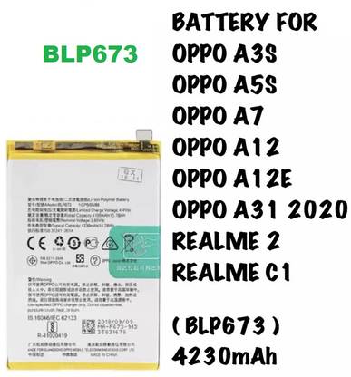 BKN Mobile Battery For  OPPO QC PASSED BLP673 Battery For A3s / A5 / A5s / A7 / A8 / A12 / A12s / A31 / A11K