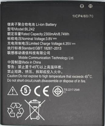 FULL CELL Mobile Battery For  Lenovo A6000 , A6000 Plus (BL242)