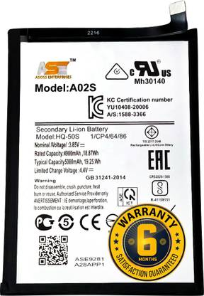 ASOSS ENTERPRISES Mobile Battery For  Samsung GALAXY M02S A02 A02S A025F A025 (HQ-50S) 100% Original