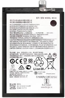 NAFS Mobile Battery For  Motorola Moto G60 / G40 Fusion / G9 Power - 6000MAh MC50
