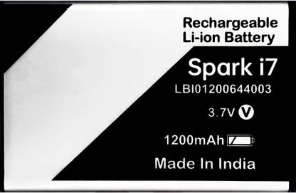 FEkart Mobile Battery For  Compatible Lava Spark i7/LBI01200644003 1200mAh
