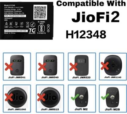 AEV Mobile Battery For  JIO Fi2 II H12348 II M2s Hotspot II M2 Router II 2300mAh