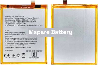 Mspare Mobile Battery For  Panasonic Eluga A4 | Model WDSP5000EM5 {5000mAH}