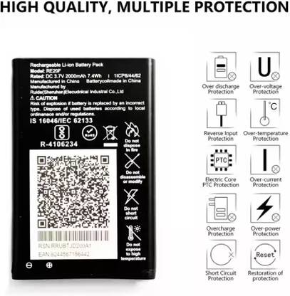 DVJ Mobile Battery For  KEYPAD LYF JIO JIO Keypad II F30C-LF-2403N /F90M /F90B JIO- F90M / F90B 3.7V / 7.4Wh-JIO AE20F