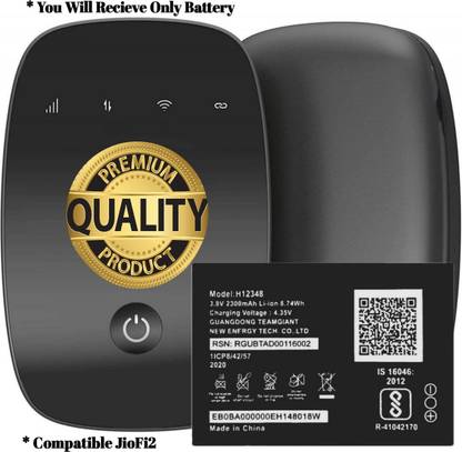 NetTorn Mobile Battery For  Jio H12348 Reliance Jio Fi2 WiFi Router M2 Hotspot II M2S Hotspot Router-2300mAh
