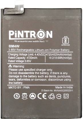 Pintron Mobile Battery For  Xiaomi Mi 10i & Mi 10T Lite Mobile Battery for Xiaomi Mi 10i & Mi 10T Lite / BM4W with 90 Days Warranty