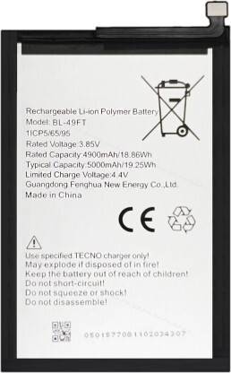NAFS Mobile Battery For  TECNO SPARK 5 / SPARK 5 PRO / SPARK 7 PRO - 5000MAh BL49FT