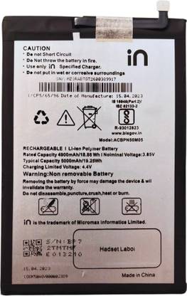 LIFON Mobile Battery For  Micromax ACBPN50M08 in 2B(5000 mAh) 1 Year Warranty