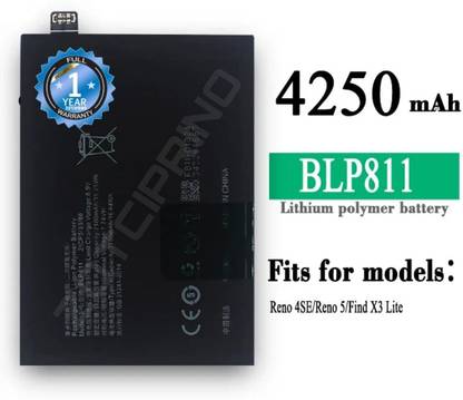 ZQTCIPRINO Mobile Battery For  Oppo BLP811 Battery for Oppo Reno 4 SE /5/ FIND X3 LITE with 1 Year Warranty