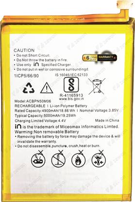 Zewon Mobile Battery For  Micromax in Note 1 E7746 in 1 E6746 in 1 B 1b E6523 E7533 Battery 1 Months Warranty*