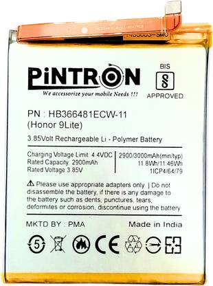 Pintron Mobile Battery For  Honor HB366481ECW-11 HONOR 9Lite / 3000 mAh Battery / 180 days Warranty