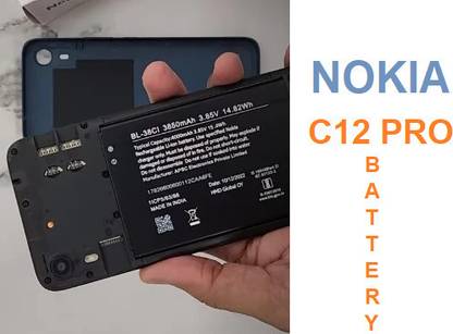 BKN Mobile Battery For  NOKIA QUALITY CHECKED NOKIA C12 PRO (TA-1583) ORIGNAL BATTERY (BL-38Ci) 3850 MAH