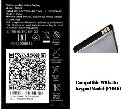 AEV Mobile Battery For  LYF All Jio Keypad Mobile 2000mAh