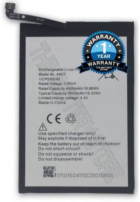 GILERINS Mobile Battery For  Tecno Original BL-49GT Battery for Tecno Camon 17/CG6/CG7 4900 with 1 Year Warranty
