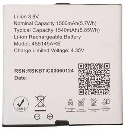 GIFFEN Mobile Battery For  LYF Mobile Battery for Flame 2 / 455149ARE 1500mAh