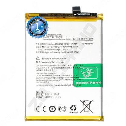 ZQTCIPRINO Mobile Battery For  OnePlus BLP813 Battery for Nord N100 BE2011, BE2012 with 1 Year Warranty