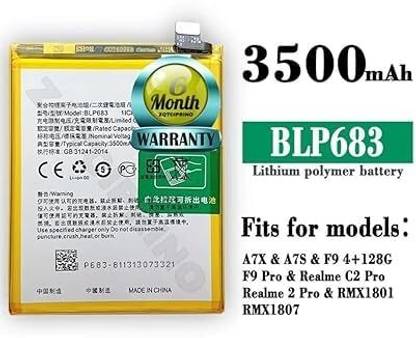 ZQTCIPRINO Mobile Battery For  Oppo BLP683 Battery for Oppo K1 / A7X / A7S / F9 4+ 128G F9 PRO with 6 Month Warranty