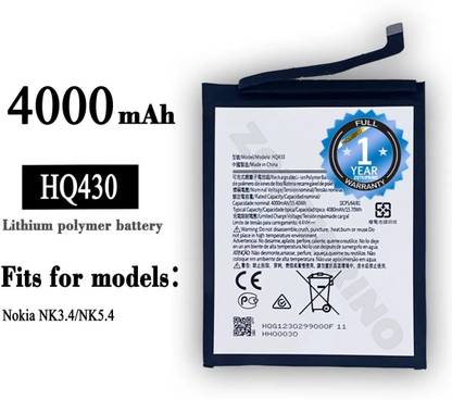 THE BATTERY STORE Mobile Battery For  Nokia HQ430 Battery for Nokia 3.4 TA-1288, TA-1285, TA-1283 with 1 Year Warranty