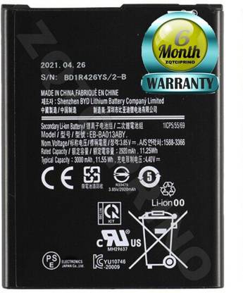 ZQTCIPRINO Mobile Battery For  Samsung EB-BA013ABY Samsung Galaxy M01 Battery with 6 Month Warranty