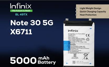 Infinix Mobile Battery For  BL 49TX Infinix Note 30 5G( X6711 ) -5000 mAh