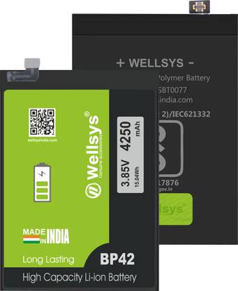 WELLSYS Mobile Battery For  XIAOMI Mi 11 Lite, Mi 11 Lite 5G, and Mi 11 Lite 5G NE BP42 (4250MAH)