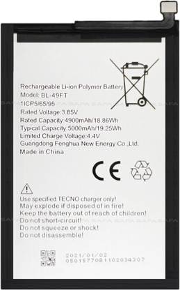 Safa Mobile Battery For  TECNO CAMON 15 / SPARK 6 GO - 5000MAh