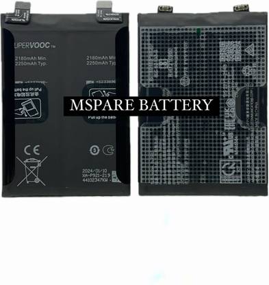 Mspare Mobile Battery For  Supervooc ONEPLUS ACE / 1+ACE | Model BLP921 {2250mAH}