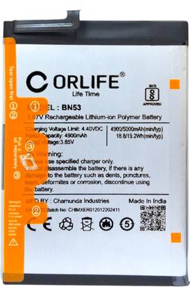 orlife Mobile Battery For  Xiaomi Redmi Note 9 Pro Max BN53 (1 Year Replacement Warranty)