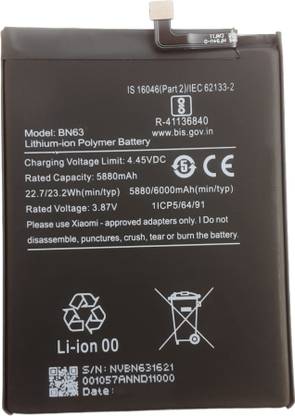 FULL CELL Mobile Battery For  Xiaomi Redmi 10 Prime , Redmi 10 Prime 2022 , 22011119TI , 21061119BI , BN63