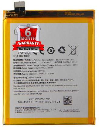 The Black Store Mobile Battery For  OnePlus 5, 5T Battery Original With 6 Months Warranty