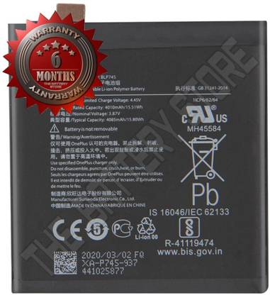 THE BATTERY STORE Mobile Battery For  OnePlus Battery for OnePlus 7T Pro - 4085mAh Battery with 6 Month Warranty