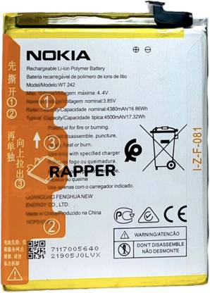 RAPPER Mobile Battery For  Nokia 2.4 (TA-1277 TA-1275 TA-1274 TA-1270) WT242 (4500mAh)