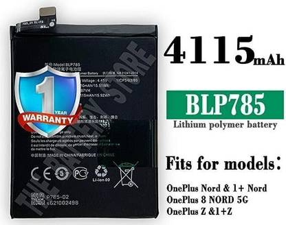 THE BATTERY STORE Mobile Battery For  Oneplus BLP785 Battery for OnePlus nord/one Plus 8 NORD 5G / Z with 1 Year Warranty