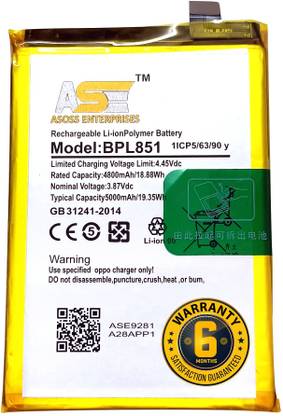 ASOSS ENTERPRISES Mobile Battery For  OPPO A54/ A74 (BLP851) 100% Original