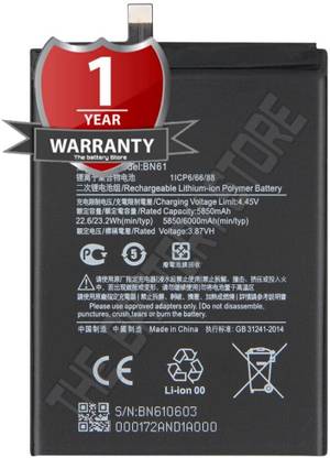 THE BATTERY STORE Mobile Battery For  Poco Original BN61 Battery for Xiaomi Poco X3 with 1 Year Warranty