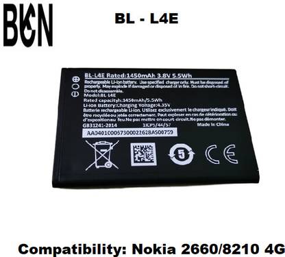 BKN Mobile Battery For  NOKIA QC Battery for Nokia 2660 and 8210 BL-L4E Replacement Battery Accu 1450mAh NEW