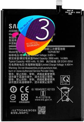 Facelift Mobile Battery For  Samsung A10S, A20S, SM-A107F A107M A205 SM-A207F A207M A2070 With 3 Months Warranty