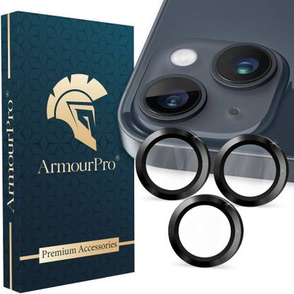 ArmourPro Back Camera Lens Ring Guard Protector for Apple iPhone 14, Apple iPhone 14 Plus, Black Camera Ring