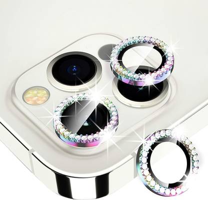 VOSKI Back Camera Lens Ring Guard Protector for iPhone 15 Pro Max Diamond Stone Camera Protector Ring